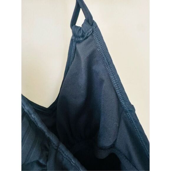 Shade and Shore Black One Piece Ribbed Swimsuit With Beaded Straps Size Small - Picture 4 of 5